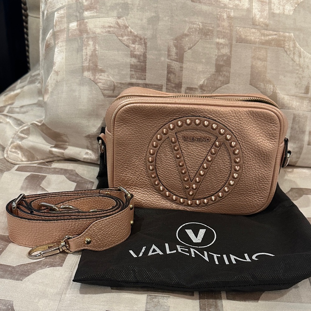 Valentino Mia Rock Learher Crossbody Bag Rose/Blush - Picture 2 of 9